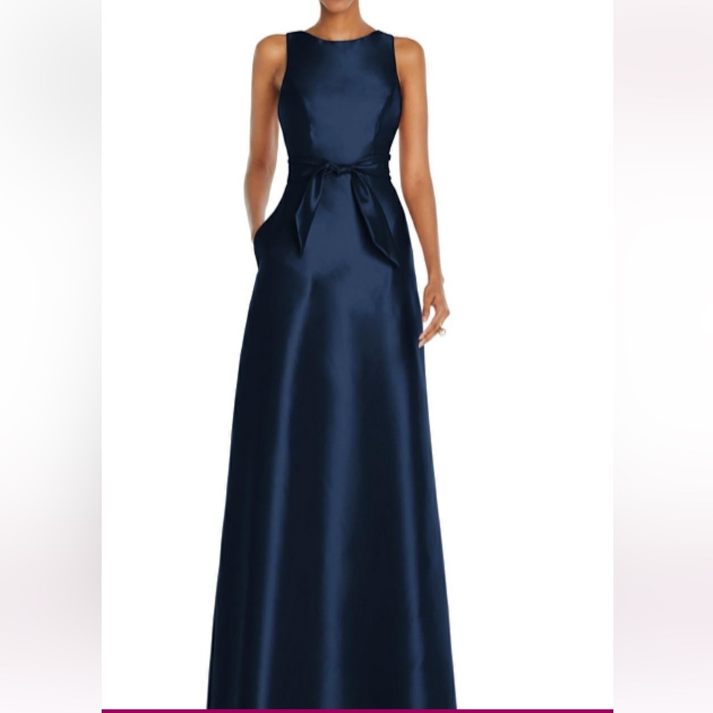 Navy Alfred Sung bridesmaid dress D825